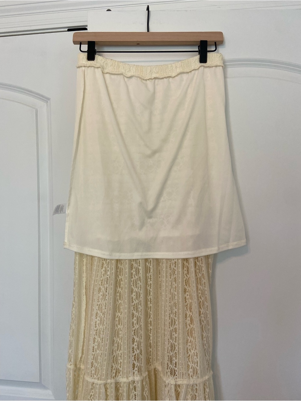 Bisou Bisou Ivory Butter Yellow Lace Maxi Skirt Boho Fairy Cottagecore Romantic - Picture 8 of 8